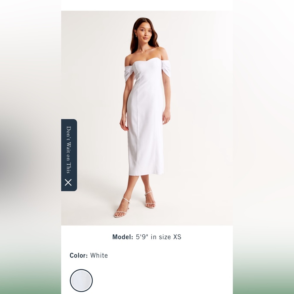 Abercrombie Elegant Off-Shoulder White Dress